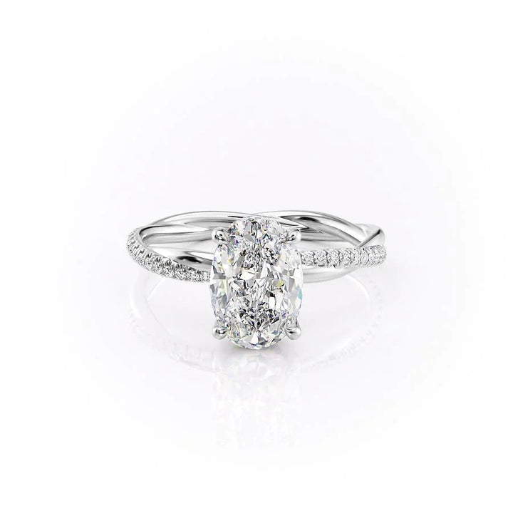 The Sunny Set With Oval Pave Moissanite#material_14k-white