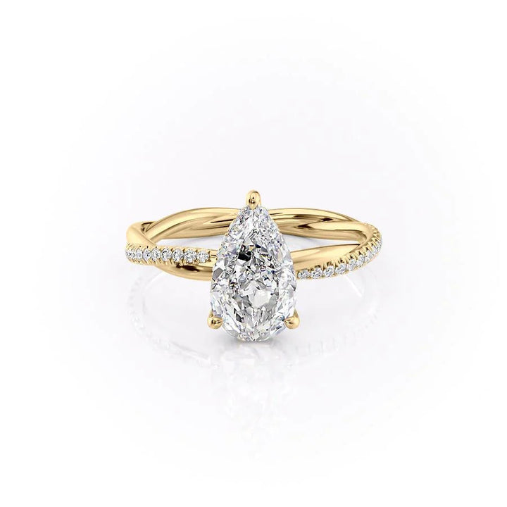 The Sunny Set With Pear Pave Lab Diamond 1 Carat 14K Gold#material_14k-gold