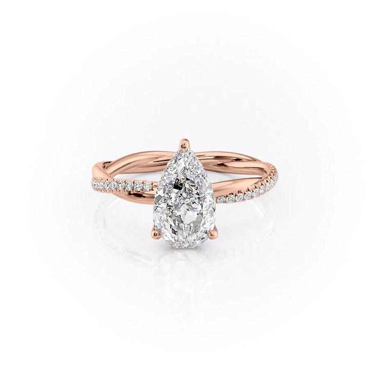 The Sunny Set With Pear Pave Lab Diamond 1 Carat 14K Rose#material_14k-rose