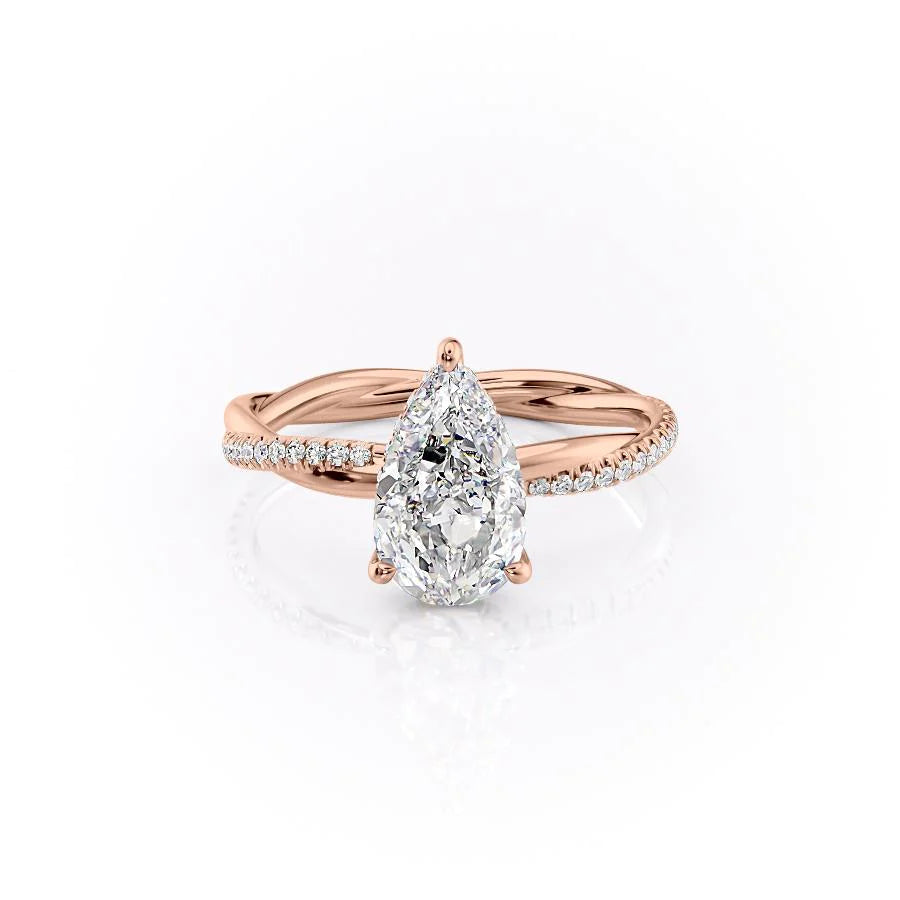 The Sunny Set With Pear Pave Moissanite#material_14k-rose