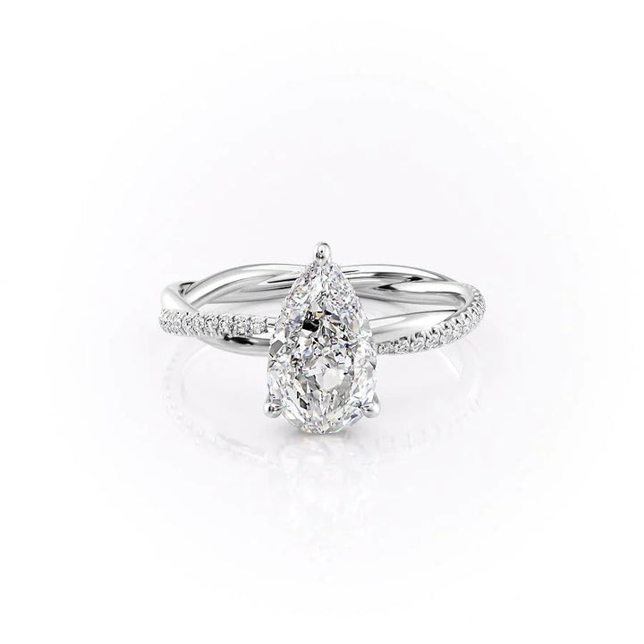 The Sunny Set With Pear Pave Moissanite#material_14k-white