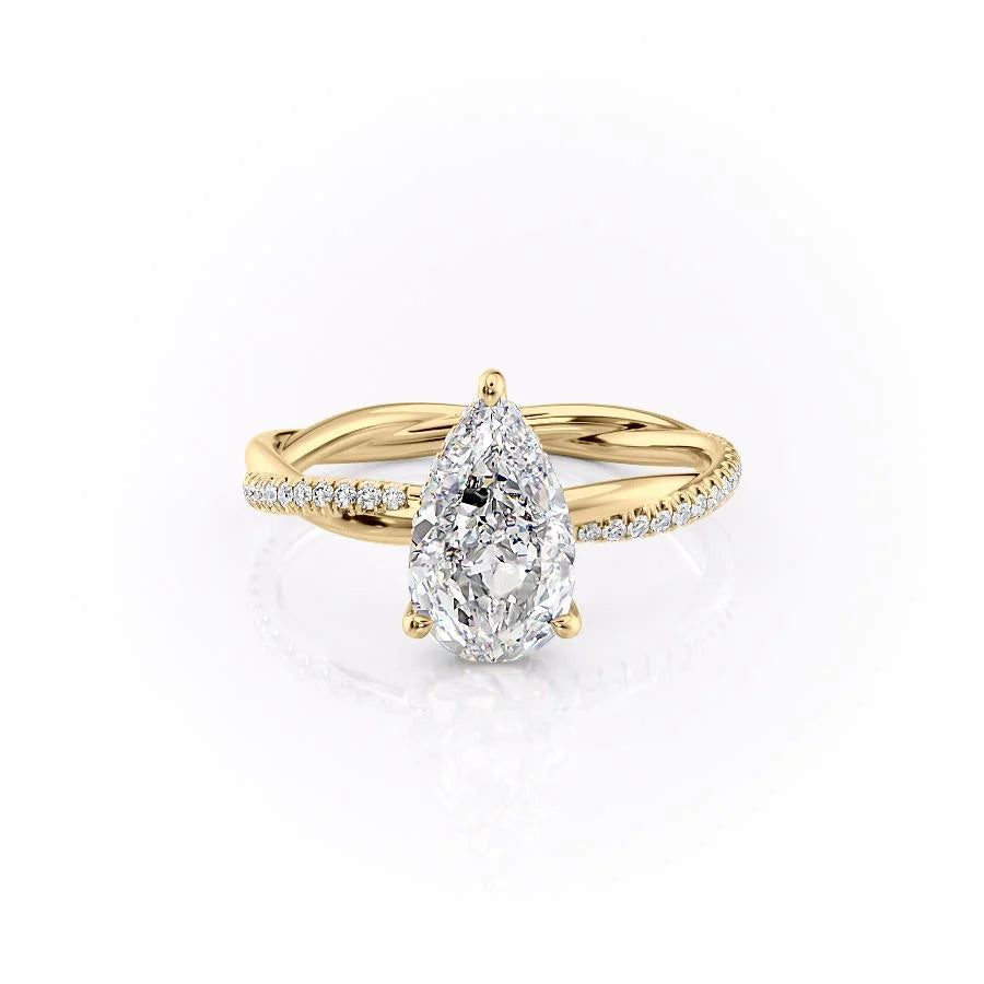 The Sunny Set With Pear Pave Lab Diamond 1 Carat 18K Gold#material_18k-gold