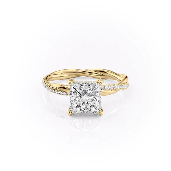 The Sunny Set With Princess Pave Lab Diamond 1 Carat 14K Gold#material_14k-gold