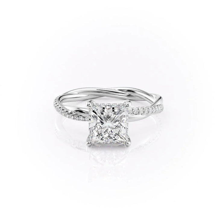 The Sunny Set With Princess Pave Lab Diamond 1 Carat 14K White#material_14k-white