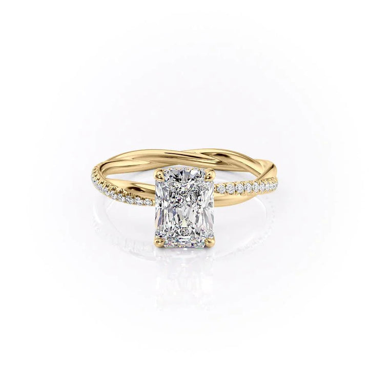 The Sunny Set With Radiant Pave Lab Diamond 1 Carat 14K Gold#material_14k-gold