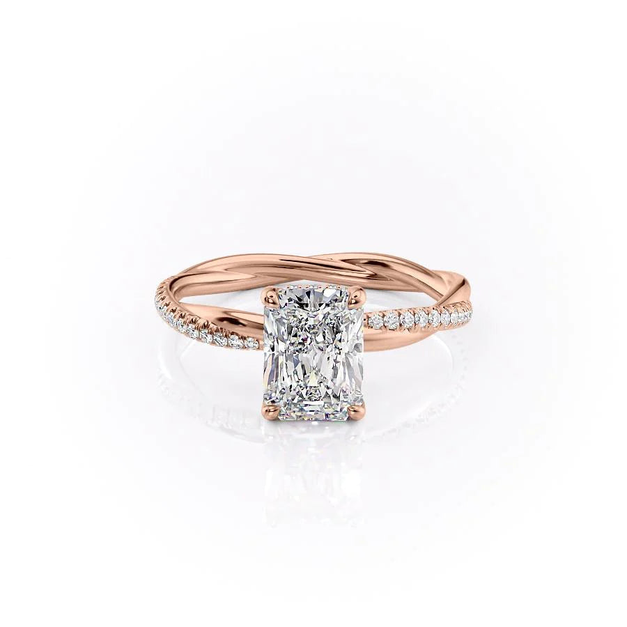 The Sunny Set With Radiant Pave Lab Diamond 1 Carat 14K Rose#material_14k-rose