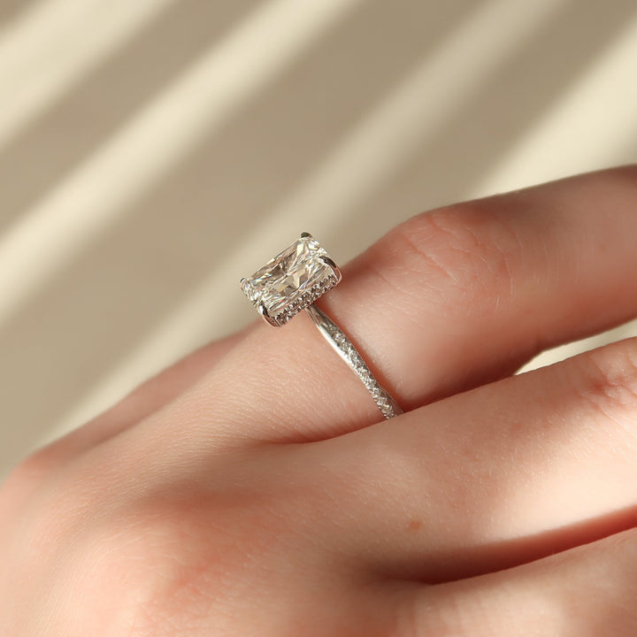 The Sunny Set With Radiant Pave Moissanite#material_14k-white