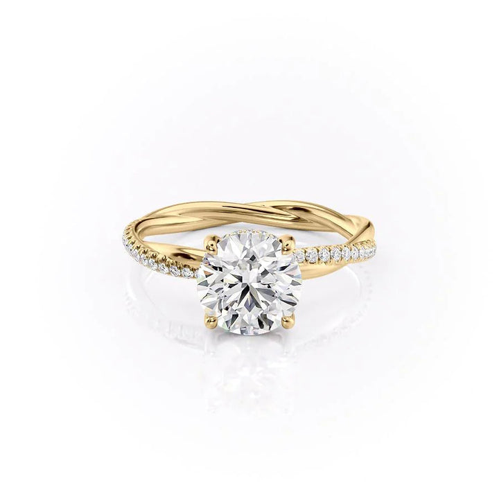 The Sunny Set With Round Pave Lab Diamond 1 Carat 14K Gold#material_14k-gold