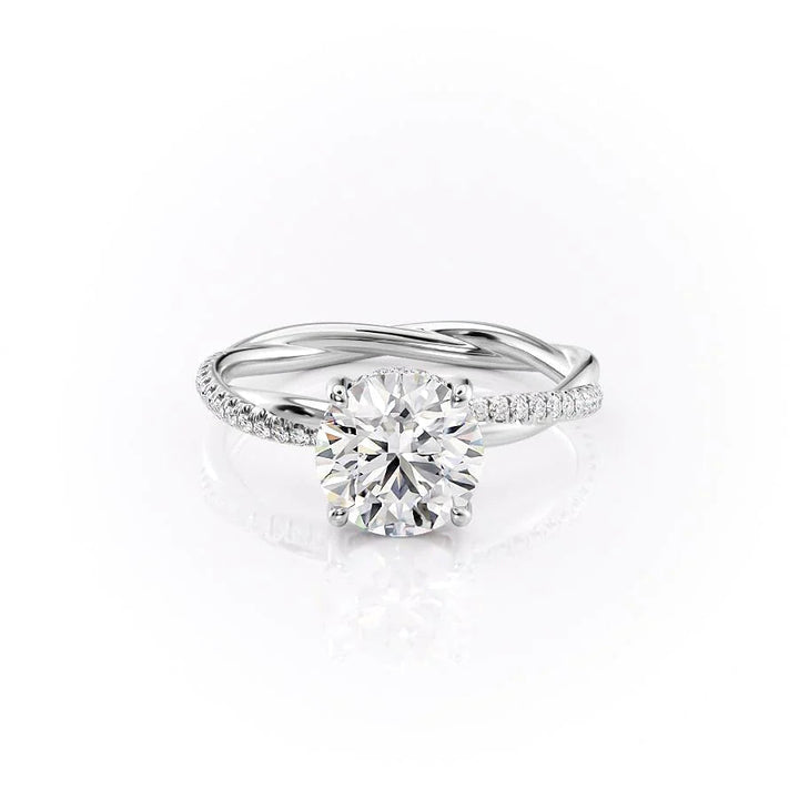 The Sunny Set With Round Pave Lab Diamond 1 Carat 14K White#material_14k-white