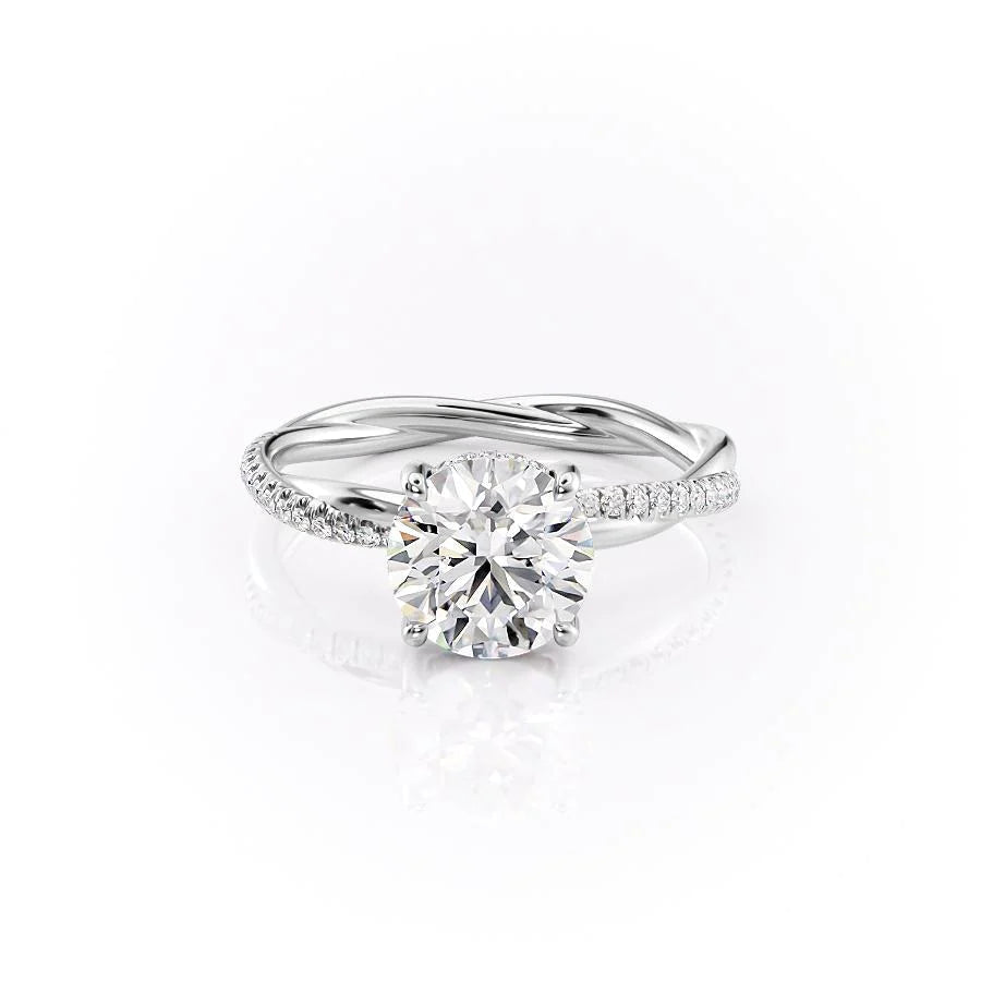 The Sunny Set With Round Pave Moissanite#material_14k-white