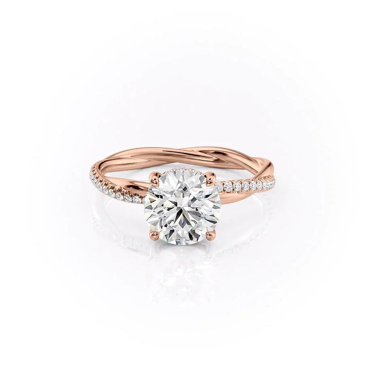 The Sunny Set With Round Pave Lab Diamond 1 Carat 18K Rose#material_18k-rose