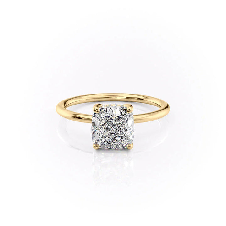 The Sydney Set With Cushion Solitaire Moissanite#material_14k-gold