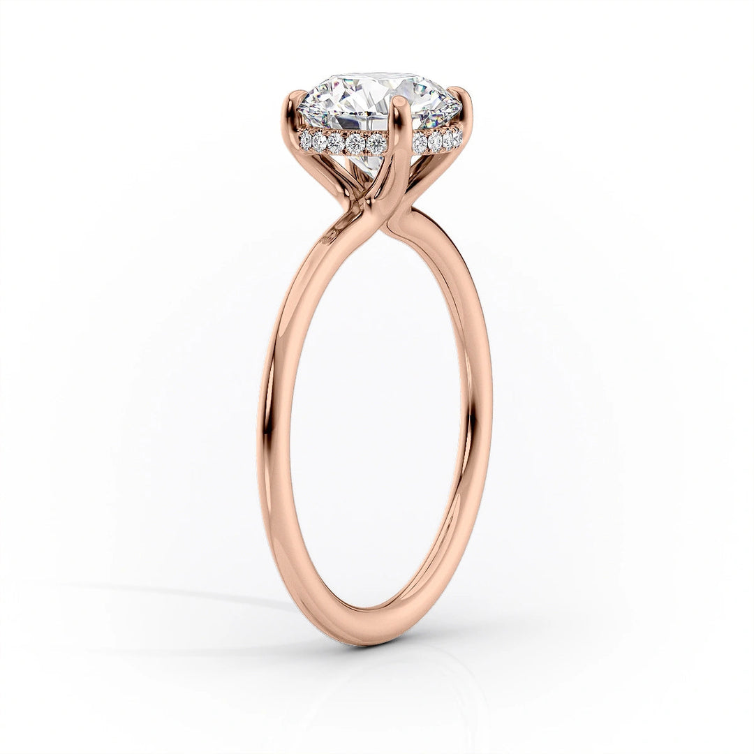 The Sydney Set With Cushion Solitaire Lab Diamond 1.5 Carat 14K Rose#material_14k-rose