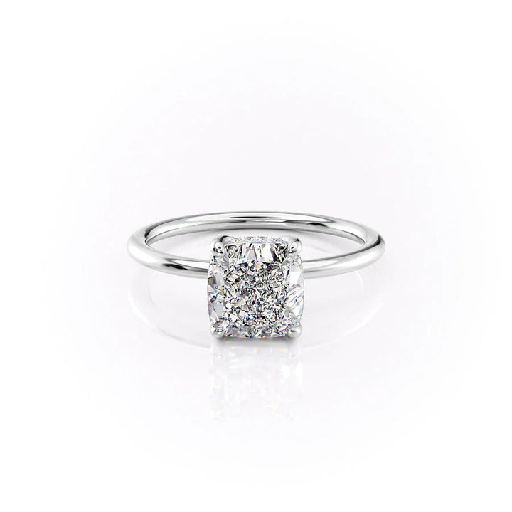 The Sydney Set With Cushion Solitaire Lab Diamond 1 Carat 14K White#material_14k-white