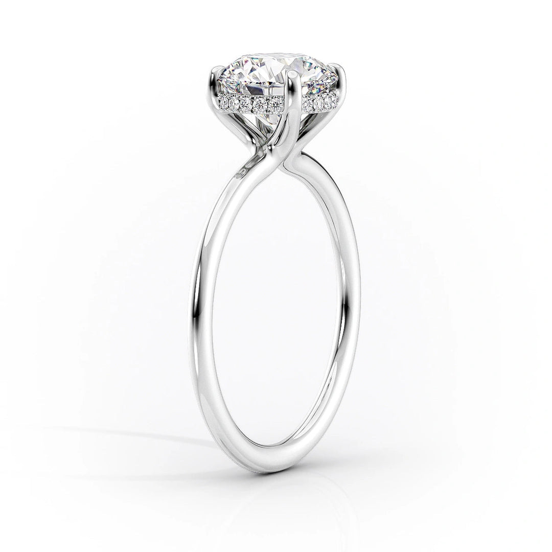 The Sydney Set With Cushion Solitaire Moissanite#material_14k-white