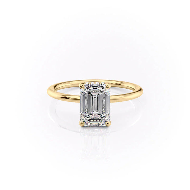 The Sydney Set With Emerald Solitaire Moissanite#material_14k-gold