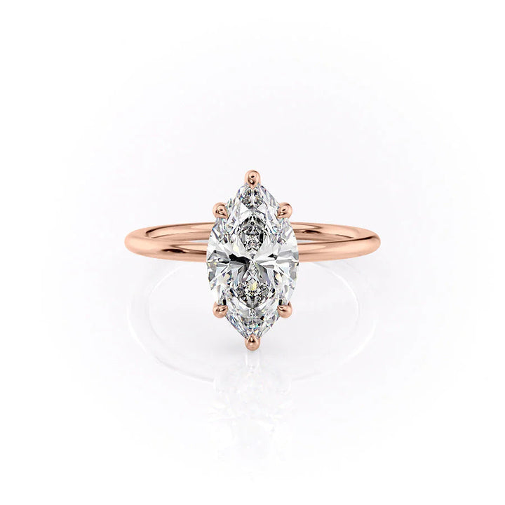 The Sydney Set With Marquise Solitaire Moissanite#material_14k-rose