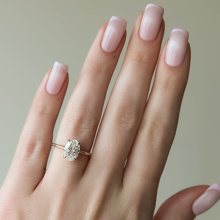 The Sydney Oval Lab Diamond Moissanite Engagement Ring *Shown with 2 ct #material_gold