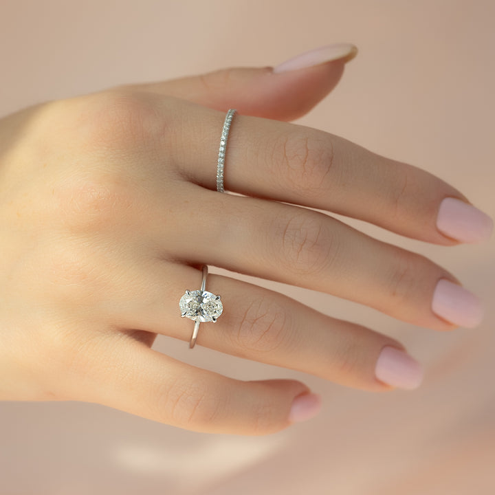 The Sydney Oval Lab Diamond Moissanite Engagement Ring *Shown with 1.5 ct #material_white