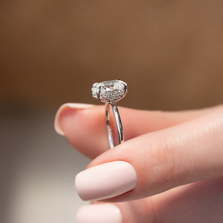 The Sydney Oval Lab Diamond Moissanite Engagement Ring *Shown with 2 ct #material_white