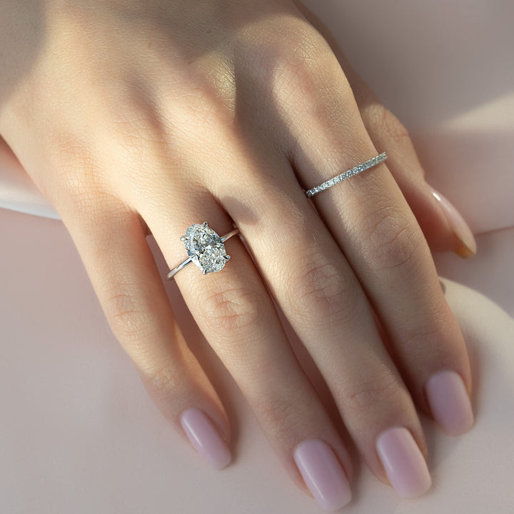 The Sydney Oval Lab Diamond Moissanite Engagement Ring *Shown with 2.5 ct #material_white