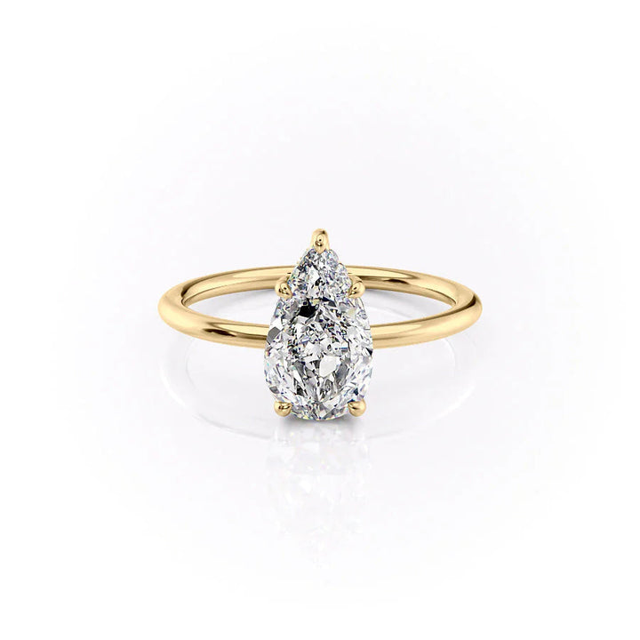 The Sydney Set With Pear Solitaire Lab Diamond 1 Carat 14K Gold#material_14k-gold