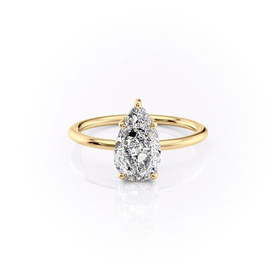 The Sydney Set With Pear Solitaire Moissanite#material_14k-gold