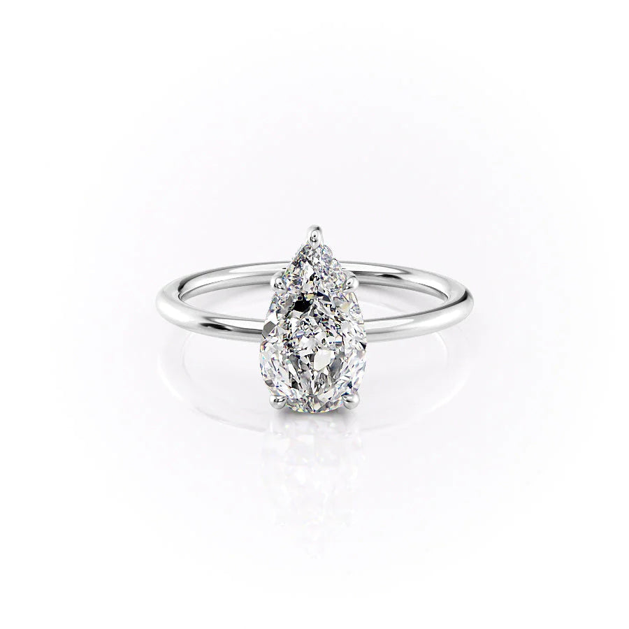 The Sydney Set With Pear Solitaire Moissanite#material_14k-white