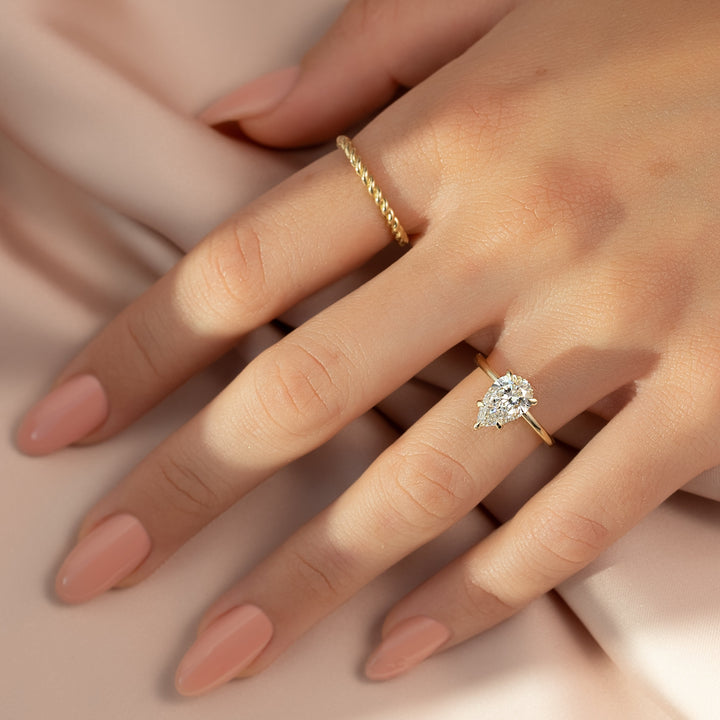 The Sydney Pear Lab Diamond Moissanite Engagement Ring *Shown with 1.5 ct #material_gold