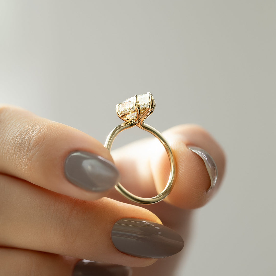 The Sydney Pear Lab Diamond Moissanite Engagement Ring