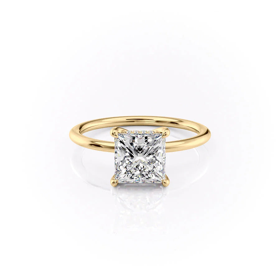 The Sydney Set With Princess Solitaire Lab Diamond 1 Carat 18K Gold#material_18k-gold