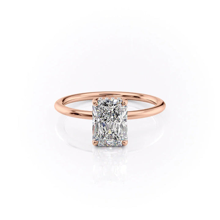 The Sydney Set With Radiant Solitaire Lab Diamond 1 Carat 14K Rose#material_14k-rose