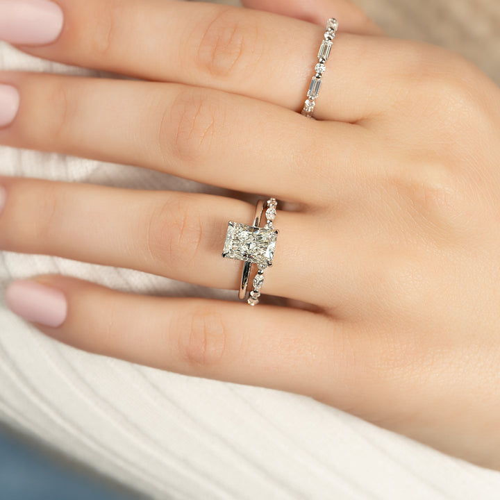 The Sydney Set With Radiant Solitaire Moissanite#material_14k-white