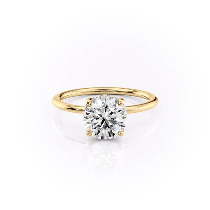 The Sydney Set With Round Solitaire Lab Diamond 1 Carat 14K Gold#material_14k-gold