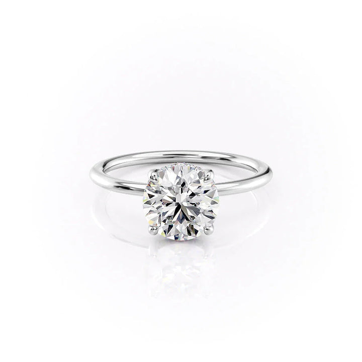 The Sydney Set With Round Solitaire Lab Diamond 1 Carat 14K White#material_14k-white