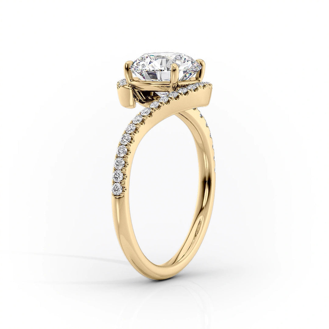 The Sylvia Set With Cushion Pave Moissanite#material_14k-gold