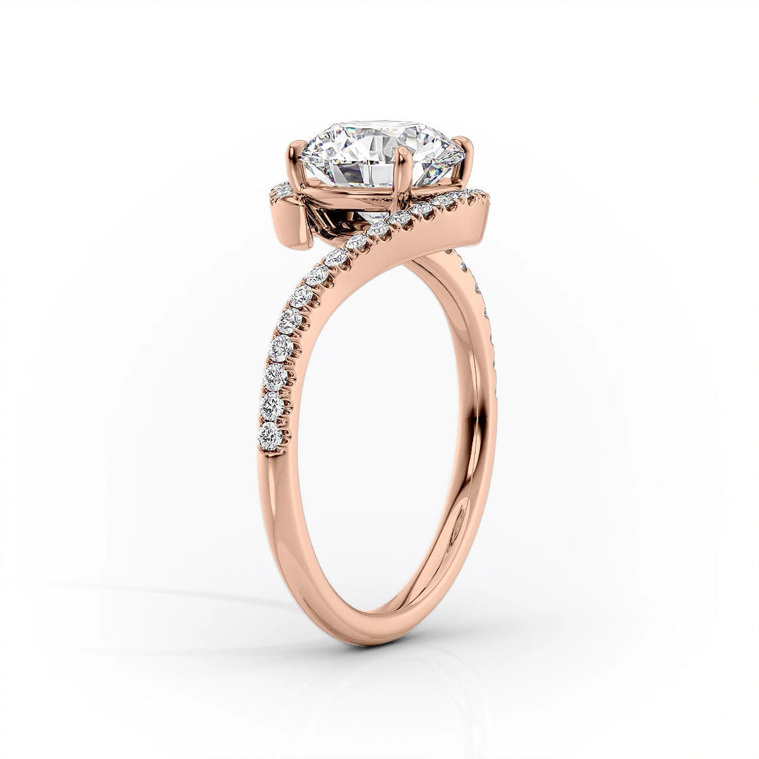 The Sylvia Set With Cushion Pave Moissanite#material_14k-rose