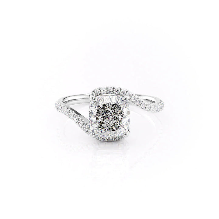 The Sylvia Set With Cushion Pave Moissanite#material_14k-white