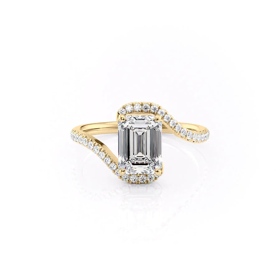 The Sylvia Set With Emerald Pave Lab Diamond 1 Carat 14K Gold#material_14k-gold