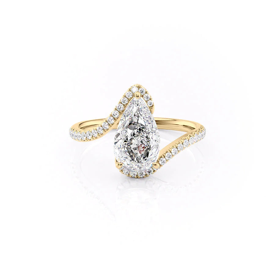 The Sylvia Set With Pear Pave Lab Diamond 1 Carat 14K Gold#material_14k-gold