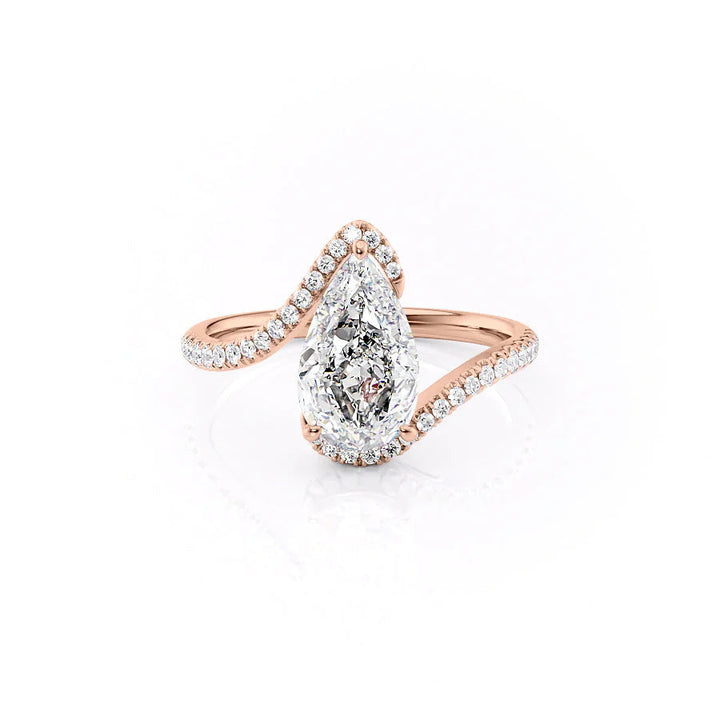 The Sylvia Set With Pear Pave Lab Diamond 1 Carat 14K Rose#material_14k-rose