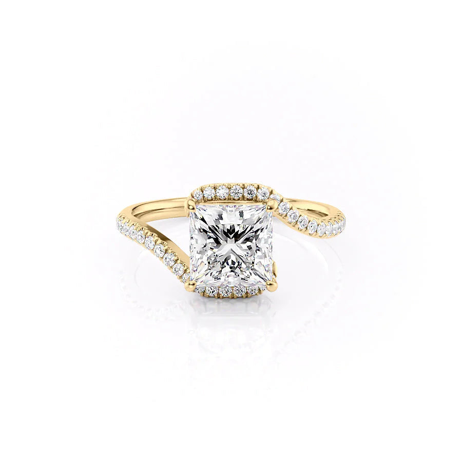 The Sylvia Set With Princess Pave Lab Diamond 1 Carat 14K Gold#material_14k-gold