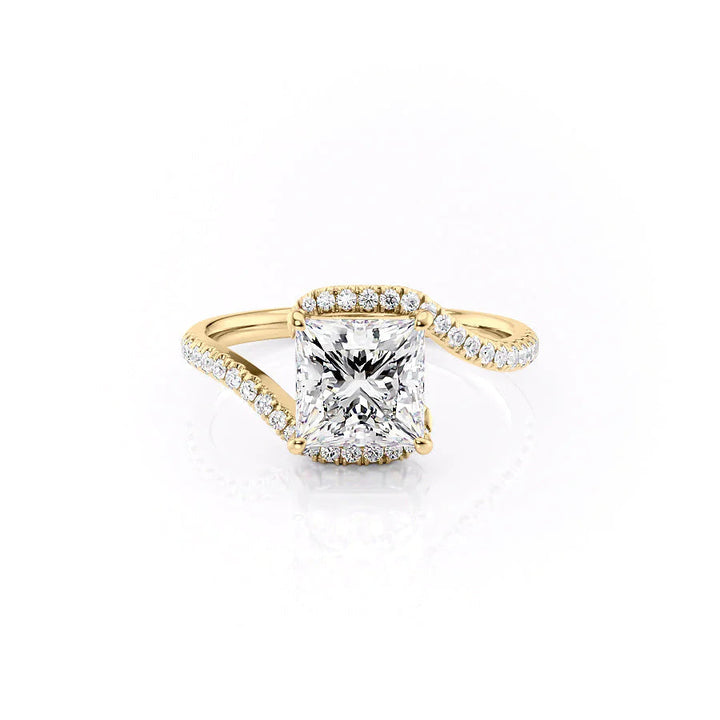 The Sylvia Set With Princess Pave Lab Diamond 1 Carat 14K Gold#material_14k-gold