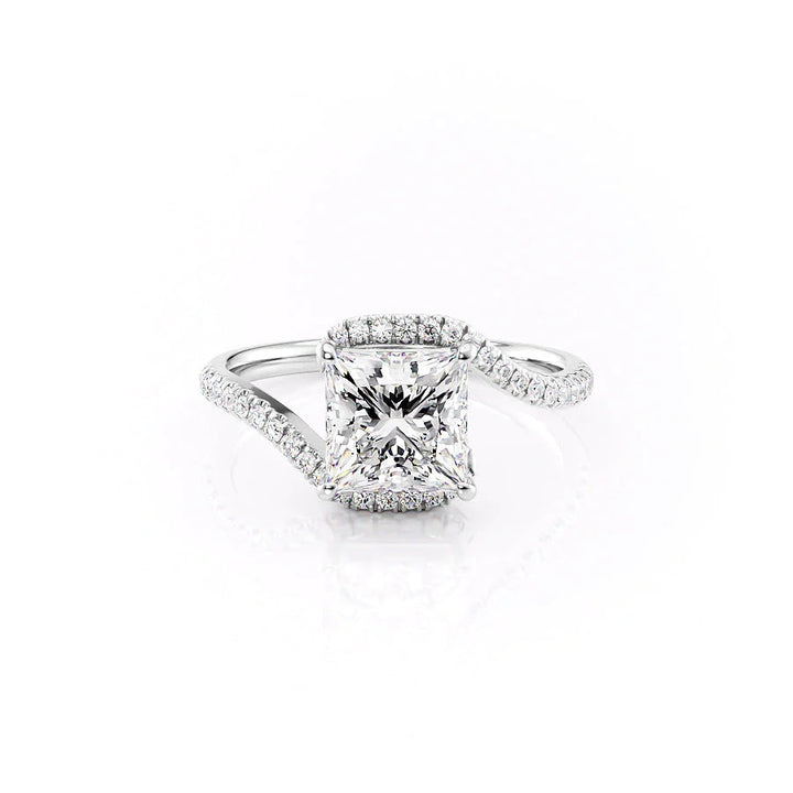 The Sylvia Set With Princess Pave Lab Diamond 1 Carat 14K White#material_14k-white