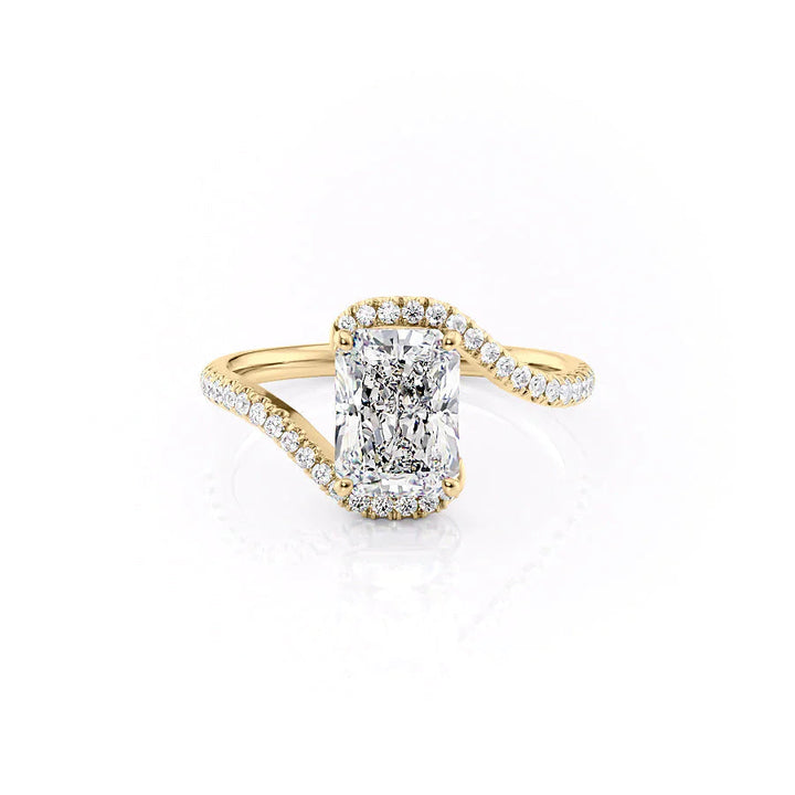 The Sylvia Set With Radiant Pave Lab Diamond 1 Carat 14K Gold#material_14k-gold