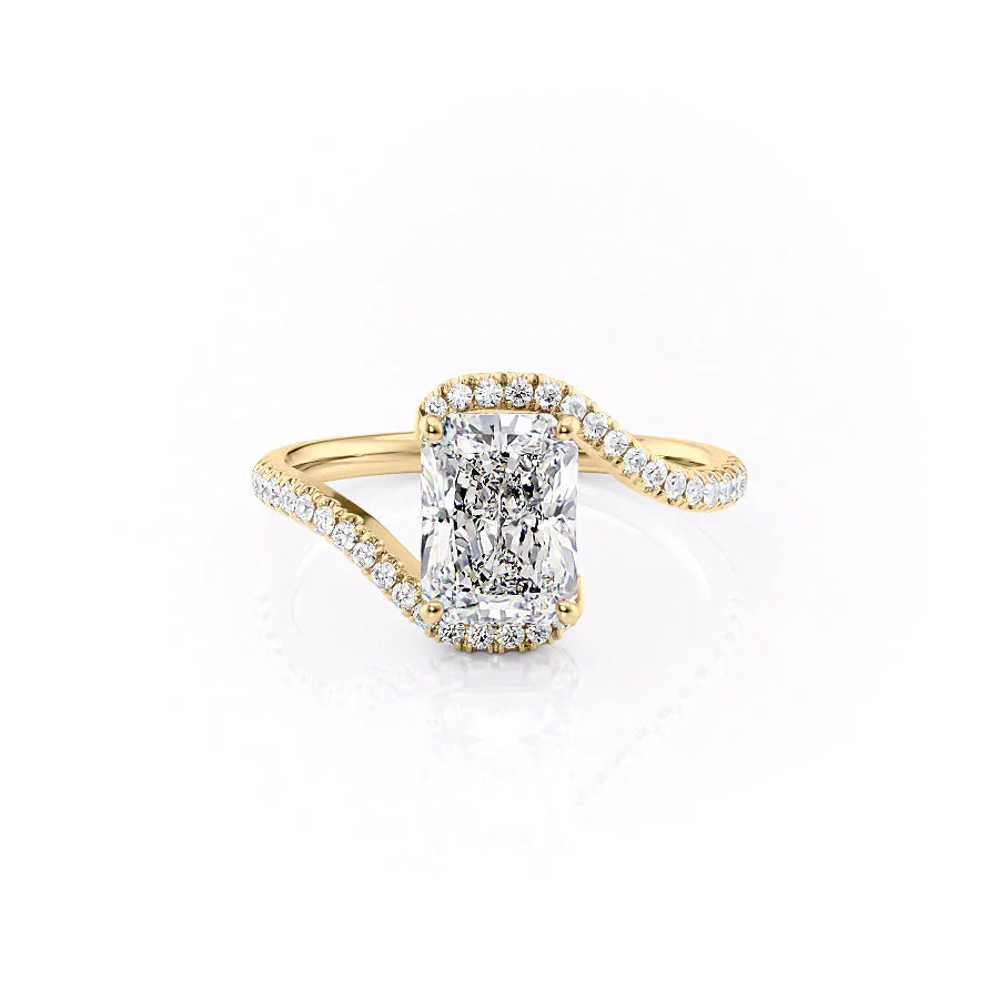 The Sylvia Set With Radiant Pave Moissanite#material_14k-gold