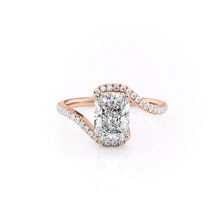 The Sylvia Set With Radiant Pave Lab Diamond 1 Carat 14K Rose#material_14k-rose