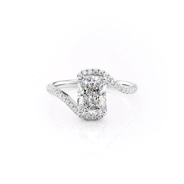 The Sylvia Set With Radiant Pave Lab Diamond 1 Carat 14K White#material_14k-white