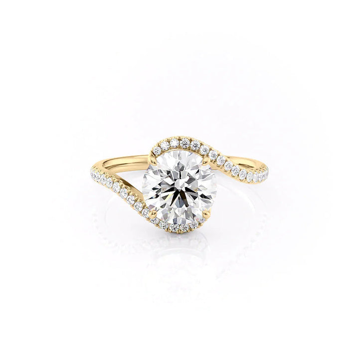 The Sylvia Set With Round Pave Lab Diamond 1 Carat 14K Gold#material_14k-gold