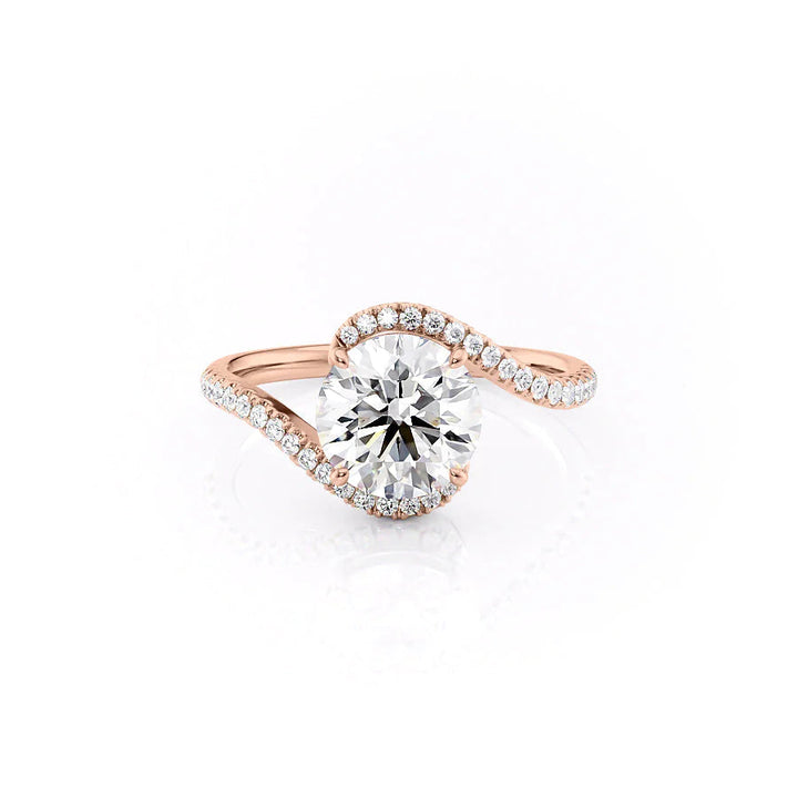 The Sylvia Set With Round Pave Lab Diamond 1 Carat 14K Rose#material_14k-rose